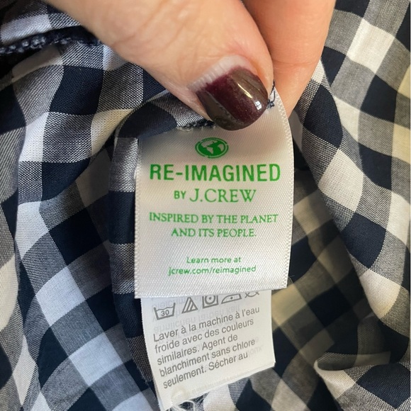 J.Crew Ladies Button Down Blouse White/Navy Stripes Size Small - Picture 8 of 9